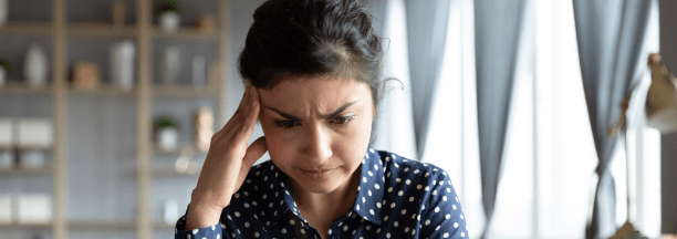 Woman confused by information 