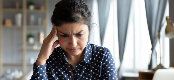 Woman confused by information 
